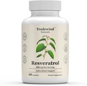 Resveratrol 600mg - Vegan - Non-OGM - Soutenir le vieillissement en santé et la santé cardiovasculaire - Riche en antioxydants - 60 capsules végétales