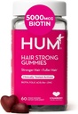 HUM Hair Strong Daily Hair Growth Gummies with Biotin, Zinc, Vitamin B12 to Support Growth, Folic Acid & Vitamin B12 Gummy Vitamins for Healthy Hair Support for Women and Men, 60 Gummies