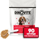 Dinovite 3 en 1 Probiotique pour chiens moyens, peau et manteau, santé digestive et soulagement articulaire, couvre-aliments pour chiens, soutien immunitaire, soulagement de l'allergie et des démangeaisons soins de la peau, 90 portions (18-45lb)