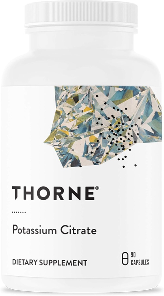 THORNE - Citrate de potassium - Supplément de potassium hautement absorbant pour le soutien du rein, du coeur et du squelette* - 90 capsules