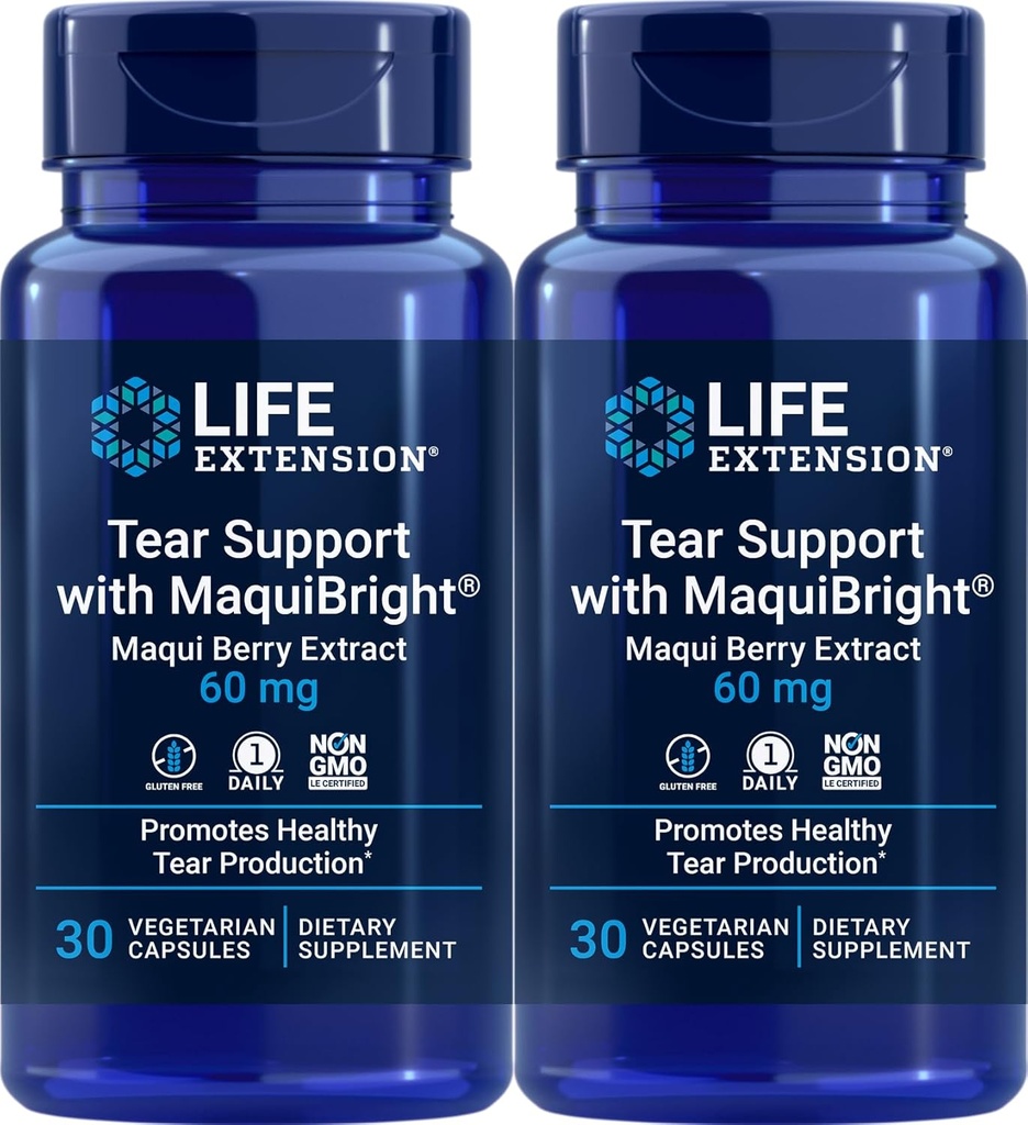 Prolongation de la durée de vie Support avec MaquiBright 60 mg, 30 capsules végétariennes (paquet de 2)