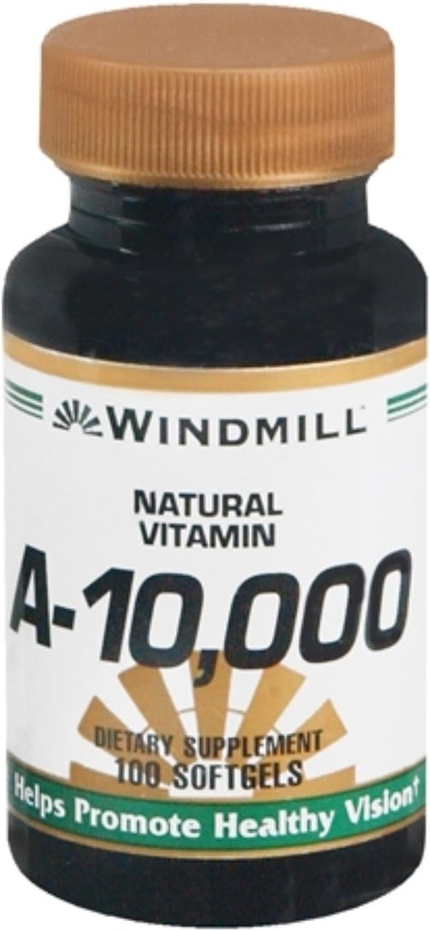 Vitamine A 10 000 UI Softgels 100 gels doux (paquet de 2)