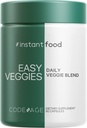 Codeage Instantfood légumes faciles, plus de 15 poudres végétales équivalent tout-en-un, mélange végétalien quotidien, vert de l'alimentation entière suppléments de vitamines capsules, phytonutriments multivitamine, non-OGM, 90 capsules