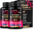 Complexe Vitamine B pour les hommes et les femmes - Fabriqué aux États-Unis - 11-en-1 B-Complexe: B1, B2, B3, B5, B6, B7, B8, B9, B12 avec vitamine C, Choline, Inositol - Supplément énergie, cerveau et soutien cardiaque - Pack de 2