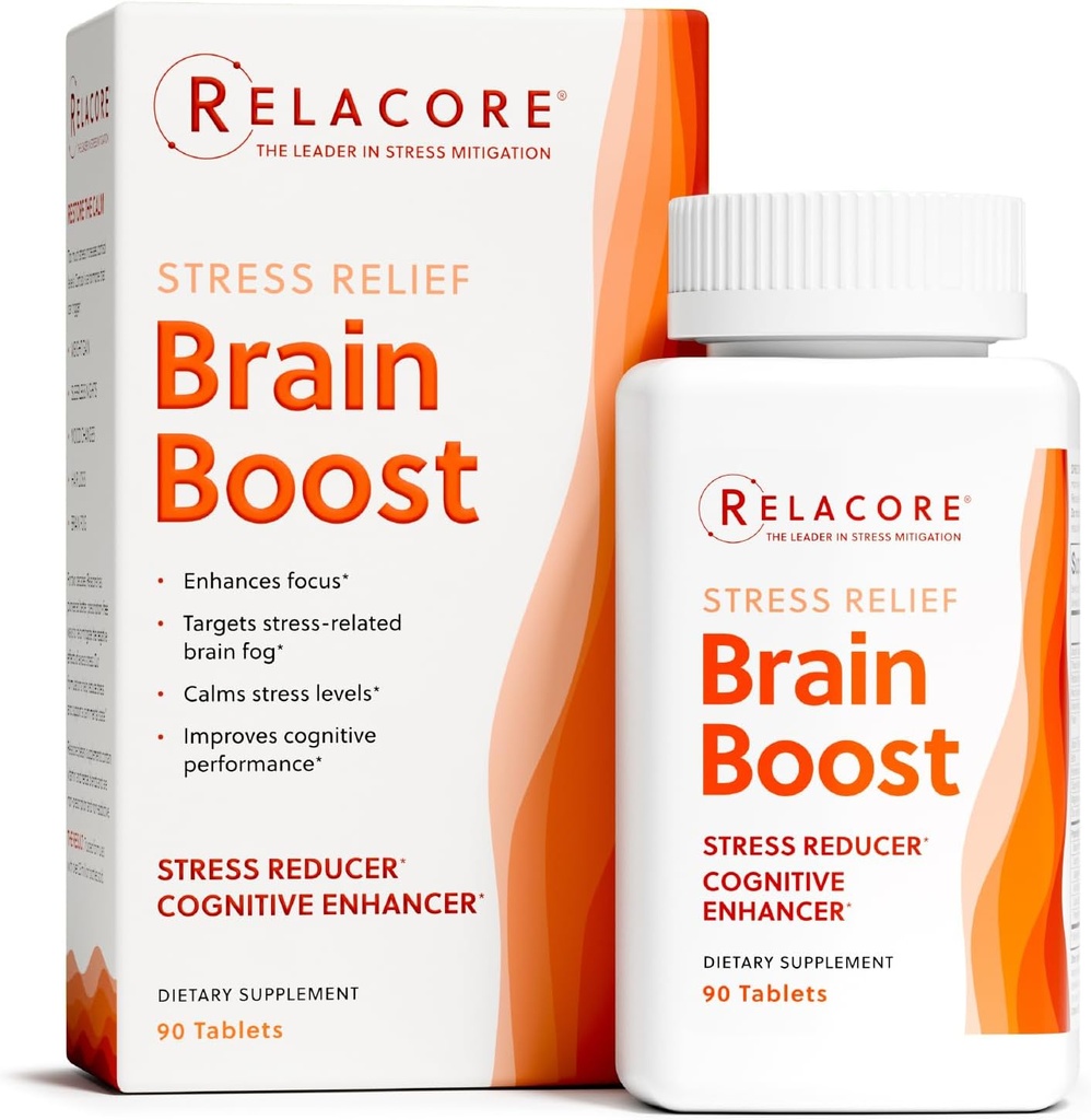 Brain boost Cerveau - Réduire la fatigue cérébrale liée au stress, améliorer la concentration et la mémoire, Bacopa, L-Carnitine, Quercetin – 90 Ct