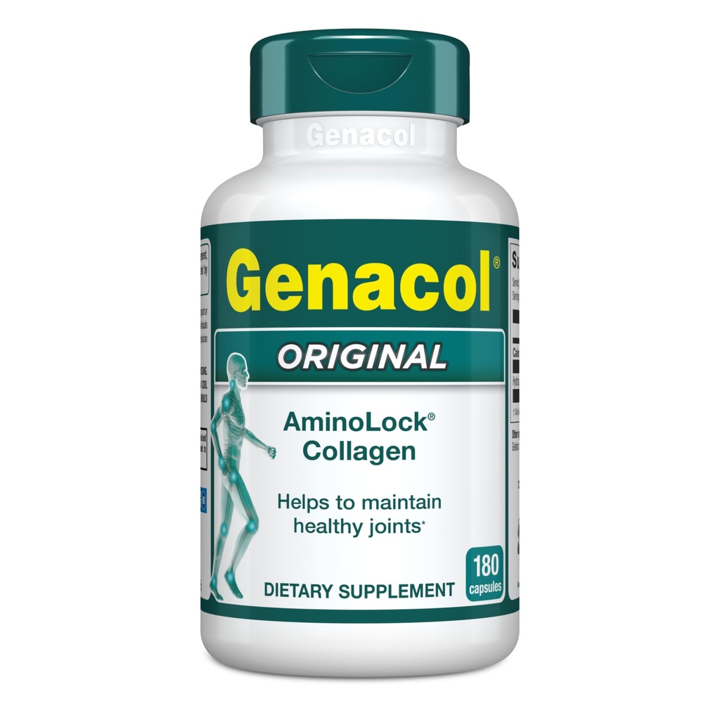 Collagen Peptides Suppléments articulaires pour hommes et femmes par Genacol Exclusive Pills de collagène hydrolysés Exclusive aide à maintenir des articulations saines Exclusive Colageno Hidrolizado Exclusive Genacol Original 180 Capsules