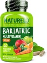 NATURELO Multivitamine bariatrique - Un jour avec le fer - Supplément pour les patients de chirurgie de contournement gastrique - Alimentation naturelle entière - 60 capsules de légumes