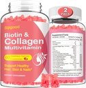 2 Pack Gommies de collagène pour femmes hommes, Hydrolysed Collagen Peptides Types I,II,III,V,X avec Biotine et acide hyaluronique, Vitamines C A D E B12 K2 Support, sans sucre pour les ongles de peau Immunity Energy