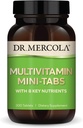 Dr. Mercola Multivitamin Mini-Tabs, 30 Servings (300 Tablets), with 8 Key Nutrients, Dietary Supplements, Supports Immune and Brain Health, Non-GMO