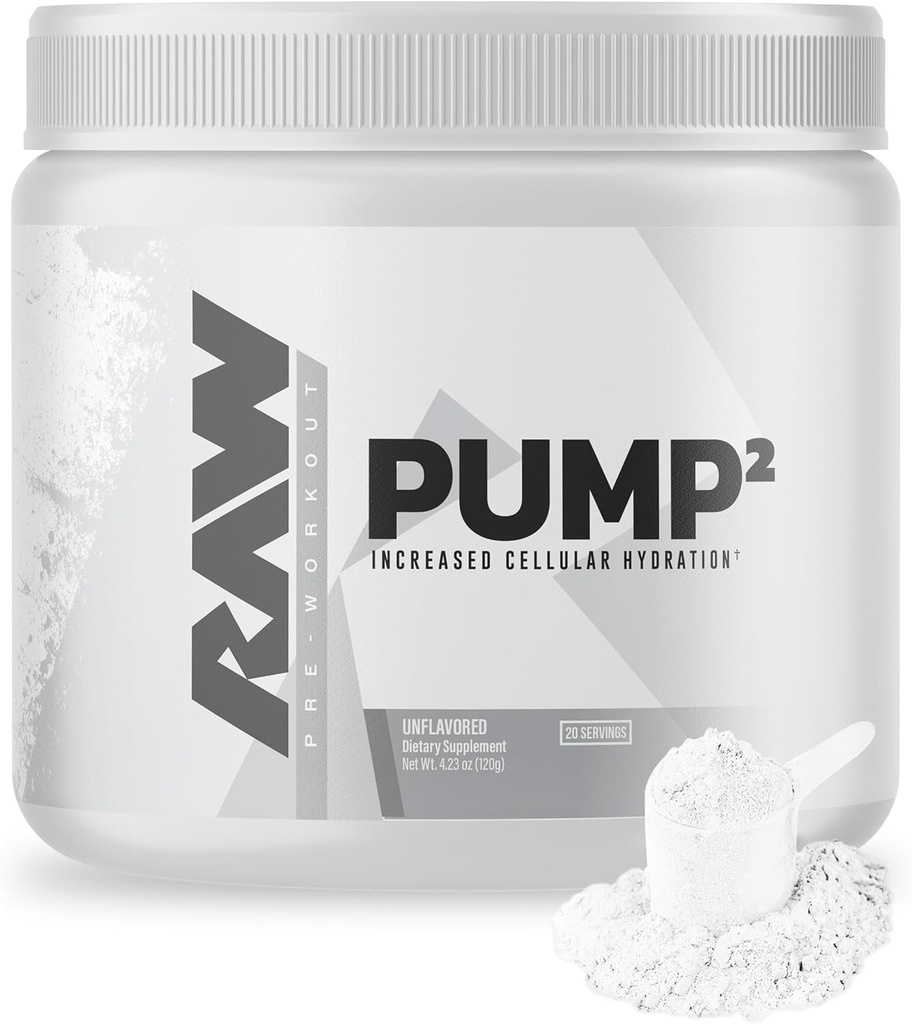 RAW Pump2 Pré entraînement glycérol Supplément préentraînement glycérol, Supplément pompe paire pour les meilleurs résultats ou toute poudre de préentraînement
