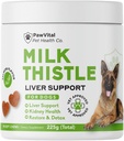 Thistle de lait pour chiens - Max Strength Liver Support Chews, Wild Alaskan Salmon Oil & Curcumin - Kidney Detox & Hepatic Support - Natural Liver Support Chews Made with Real Chicken, Choline & NAC