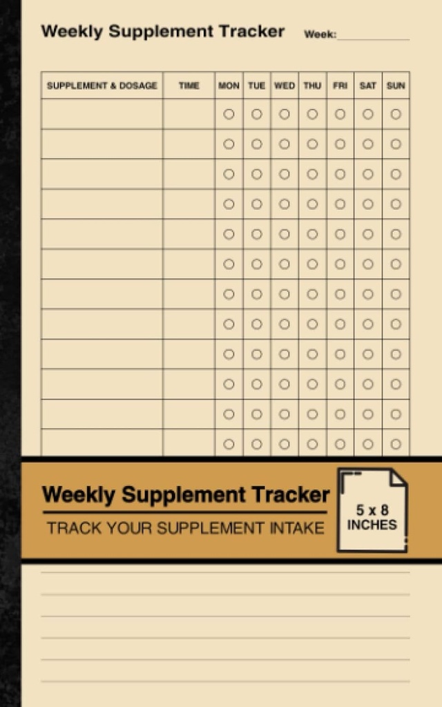Weekly Supplement Tracker: Livre de bord simple sur le supplément