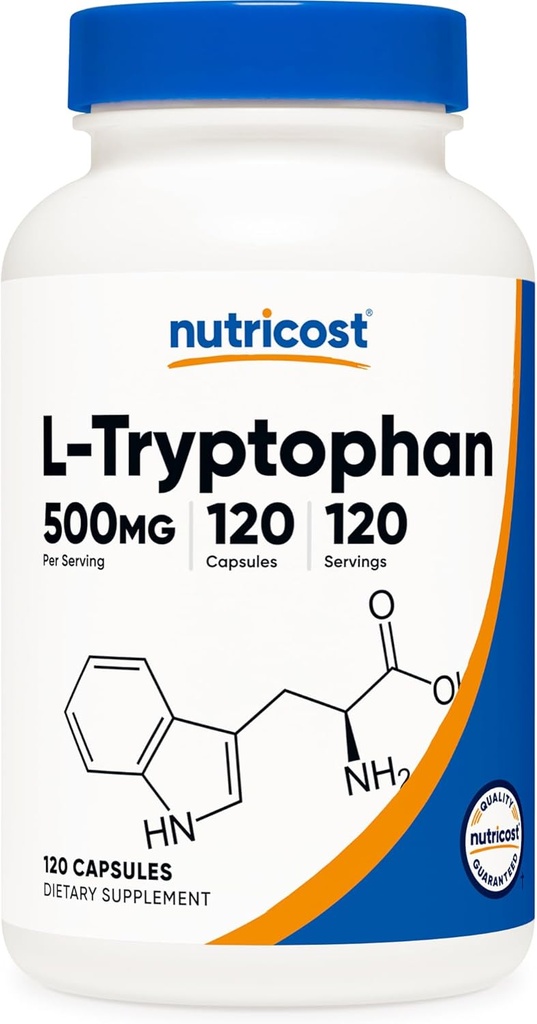 Nutricost L-Tryptophane 500mg, 120 Capsules - avec BioPerine, sans gluten, sans OGM