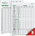 SWOOC Games® - 5 grandes cartes de pointage en Yardzee et Farkle de qualité supérieure (11,5 po x 8 po) avec règles - grand tampon à sec réutilisable pour les dés extérieurs géants