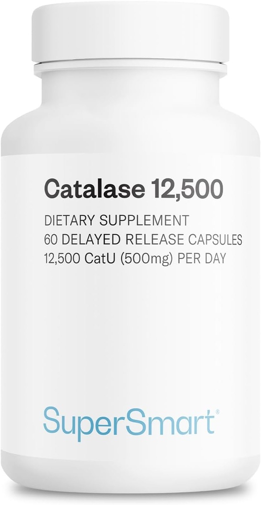 Supersmart - Catalase 500mg par jour (12500 CatU) - Enzyme naturel - Supplément de cheveux anti-gris