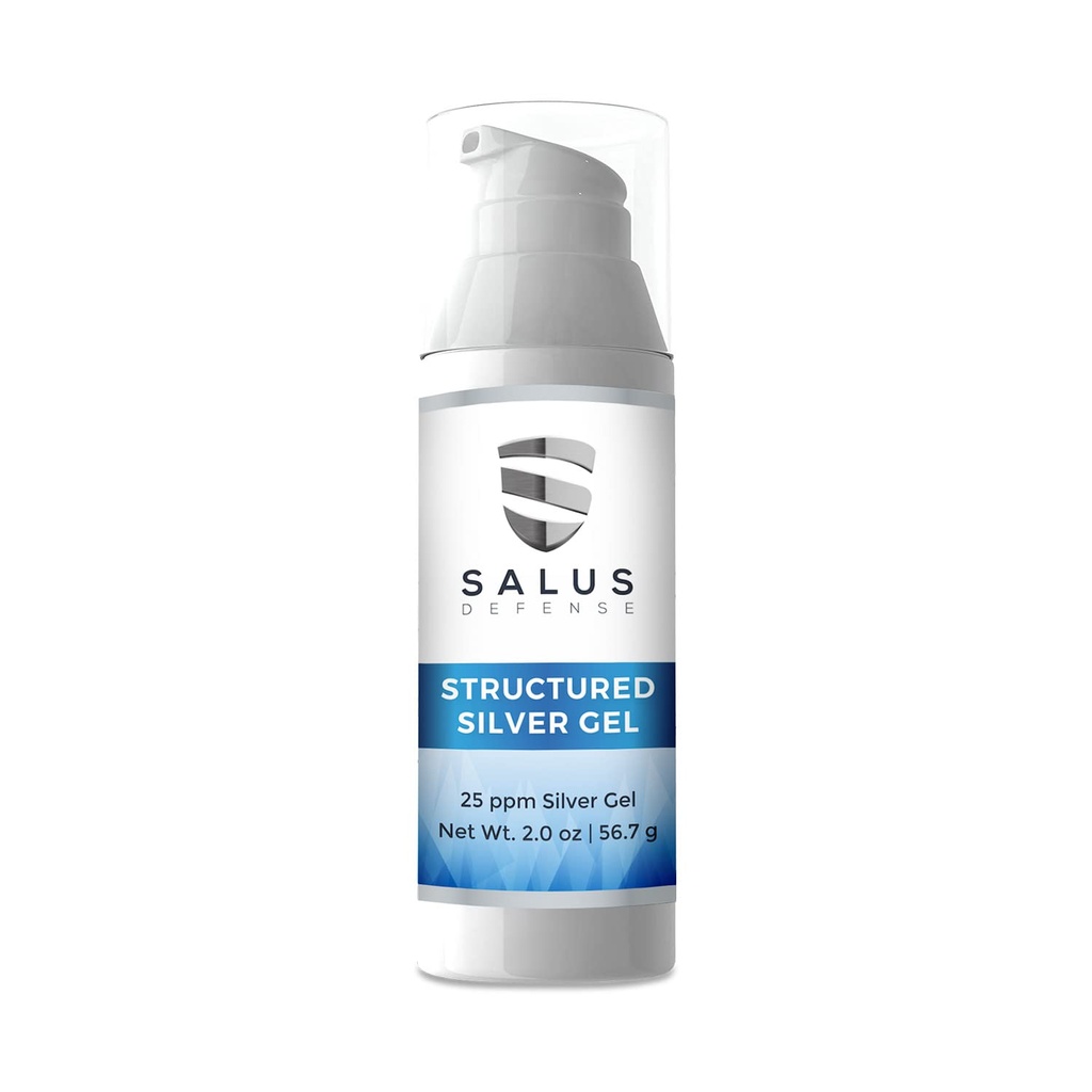 Gel d'argent structuré — utile pour les bandages - Séparateur de mains naturel - Mieux que l'argent colloïdal - 2 Ounce 25ppm sans danger pour tous.