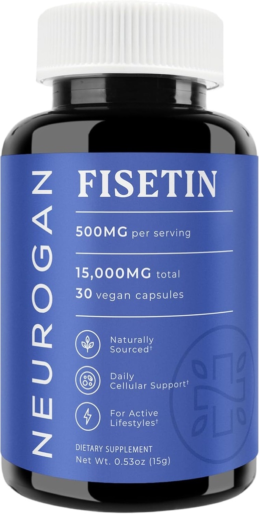 Supplément de Fisetin Neurogan 500MG - 30 Compte 98% Pure.