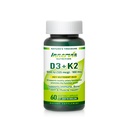 Vitamine D3 5000 UI + K2 MK-7 100mcg – Soutien osseux, cardiaque et immunitaire, facile à avaler, 60 Capsules