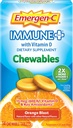 Emergen-C Immune+ Chewables 1000mg Comprimé vitamine C, avec vitamine D, supplément de soutien immunitaire pour l'immunité