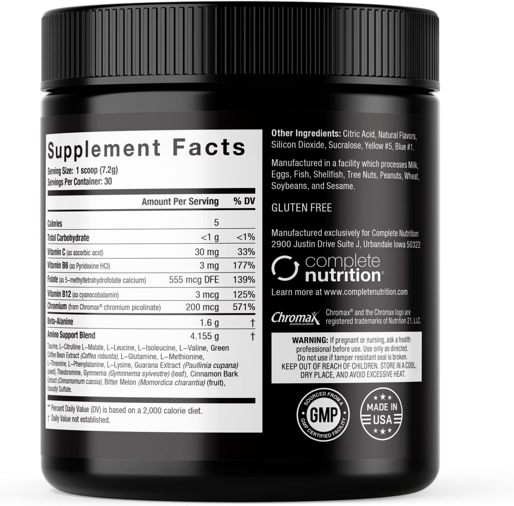 Elite GolElite Gold Amino Uptake, Pomme Verte, Supplément Acid Amino, Augmenter l'énergie, soutenir la récupération musculaire, Beta Alanine, L Citrulline, (30 portions)