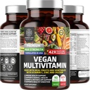 N1N Multivitamine à base végétale Premium [42 ingrédients puissants] Multivitamines quotidiennes masculines et féminines avec légumes et fruits bruts, probiotiques, alfalfa, échinacée, spiruline et enzymes digestives, 90 comprimés