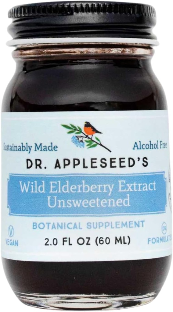 Extrait d'aillier sauvage du Dr. Appleseed non sucré Max Strength 720mg Enfants + Adultes Supplément immunitaire quotidien Doctor-formulé scientifique pur végétalien 25 jours d'approvisionnement – 2 Fl Oz