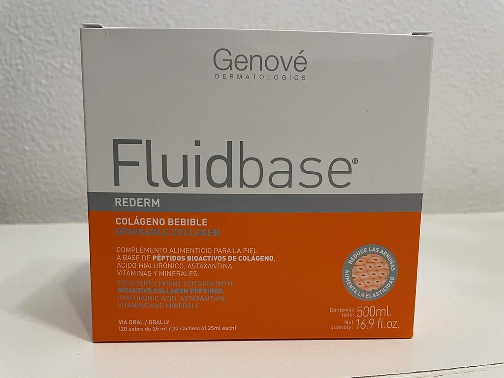 Fluidbase® Rederm Collagène buvable 20 sachets de 25 ml chacun. Colágeno Bebible
