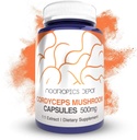 Nootropics Depot Cordyceps Mushroom Capsules: 500mg, 180 Count: Cordyceps militaris: Supplément de champignons à fruits entiers Soutient un système immunitaire sain