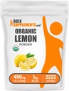 BulkSupplements.com Poudre de citron biologique - source naturelle de vitamine C, poudre de fruits, aromatisation de citron - sans gluten, 450mg par portion, 1kg (2,2 lbs) (paquet de 1)