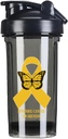 Annexe Sensibilisation au cancer 18 Once Shaker Bouteille Mélangeur Pré-entraînement anti-fuite Les protéines Shakes Remplacement des repas Shakes Bouteille 500ML/18 Oz Noir