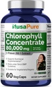 NusaPure Chlorophyll 200:1 Extract, 400 mg Equivalent to 80,000mg 60 Veggie Caps (Equivalent 80000mg per Serving, Non-GMO, Vegan) Sodium Copper Chlorophyllin