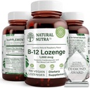 Supplément naturel de vitamine Nutra B12, aide à augmenter les niveaux d'énergie, essentiel pour un système nerveux sain, aide à améliorer l'humeur et la santé mentale, soutient le système cardiovasculaire, 100 Lozenges