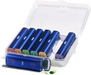 Metal Weekly Pill Organizer 2 fois par jour, en alliage d'aluminium Pill Portable Travel Box 7 Day, AM PM Deux fois par jour cas de pilule pour la vitamine, la médecine, supplément, huile de poisson