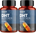 DHT Blocker pour hommes avec Saw Palmetto & Biotin, Formule de croissance des cheveux dans les capsules à remplissage liquide, Suppléments de perte de cheveux, Vitamines de repousse des cheveux, Mélanges à base de plantes propriétaires - 90 capsules(2 bouteille)