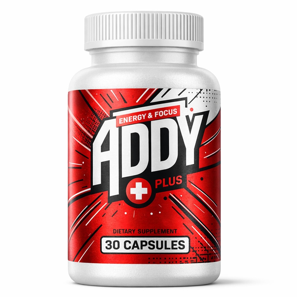 ADDY Plus - Brain Booster - Vitamines de soutien de la concentration, de l'énergie et de la mémoire - Adderall Alternative - Focus & Energy Supplement - Clean Energy - Sharp Focus - Get More Fate with Addy Plus - 30 ct