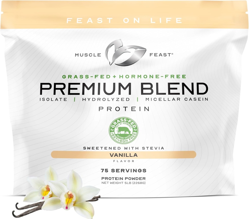 Mélange de lactosérum, hydrolysé, isolat, caséine micellaire, 21g de protéines, 100 calories (Vanilla, 5lb)