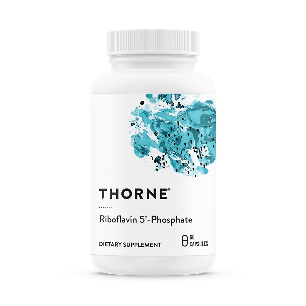 THORNE - Riboflavin 5'-Phosphate - Bioactive, Tissue Ready Form of Vitamin B2 for Methylation Support* - Vitamin B2 Supplement - Third-Party Certified - Gluten, Dairy & Soy-Free - 60 Capsules