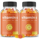 NutraChamps Vitamine C Gommies pour Adultes et Enfants, 5-en-1 Immune System Support avec Elderberry, Rosehips, Citrus Bioflavonoïdes et Acerola Cherry, Supplément Immunity Booster (Pack de 2)