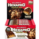 ALLMAX HEXAPRO PROTEIN BAR, Chocolate Chip Cookie Dough - Paquet de 12 - Snack à haute énergie de protéine - 20 g de protéines par bar - avec Isolate de protéines de lactosérum