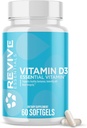 Supplément Vitamine D3 de MD revive, 5000 UI - Cholecalciferol de haute puissance pour le support immunitaire, l'absorption de calcium, la santé osseuse et musculaire - Supplément alimentaire non-OGM sans remplissage - 60 Softgels