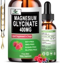 Magnesium Glycinate 400mg, Liquid Magnesium Glycinate Drops 6X High Absorption for Bone, Immune Support, Vegan, Non-GMO, Gluten-Free | 30 Servings