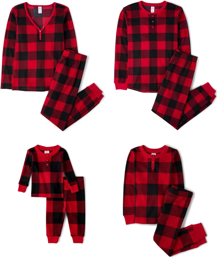 The Children's Place Family Matching, Plaid Waffle 2 Piece Pajama Sets