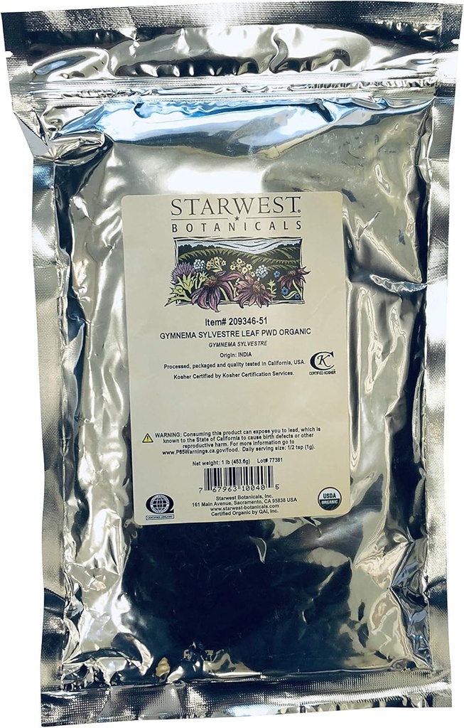 Starwest Botanicals Gymnema Sylvestre Bio Poudre de feuille, 1 livre