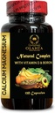 Supplément de magnésium de calcium - Supplément de dents pour adultes, supplément complexe minéral complet avec support nerveux de magnésium de calcium - 1 bouteille 120 capsules