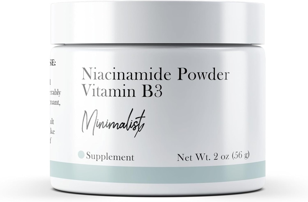Poudre minimaliste de niacinamide (2 oz), poudre de vitamine B, sans flush, supplément alimentaire