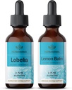 HERBAMAMA Kit de gouttes liquides à base de plantes - Ensemble d'extrait de lobelia et de teinture au citron 2 fl oz - végétalien, non-OGM, sans sucre et sans alcool - 2 Pack