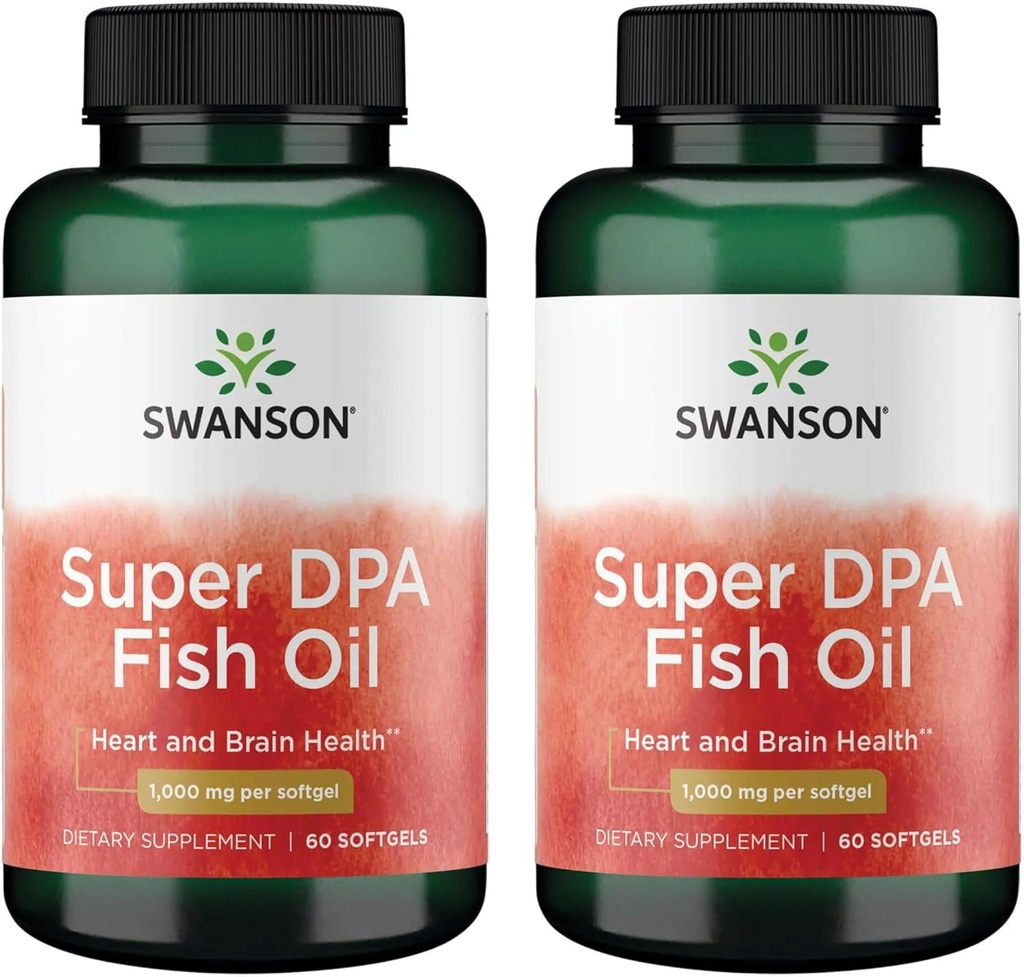 Swanson Super Dpa Huile de poisson 1000 mg 60 gels (2 paquets)
