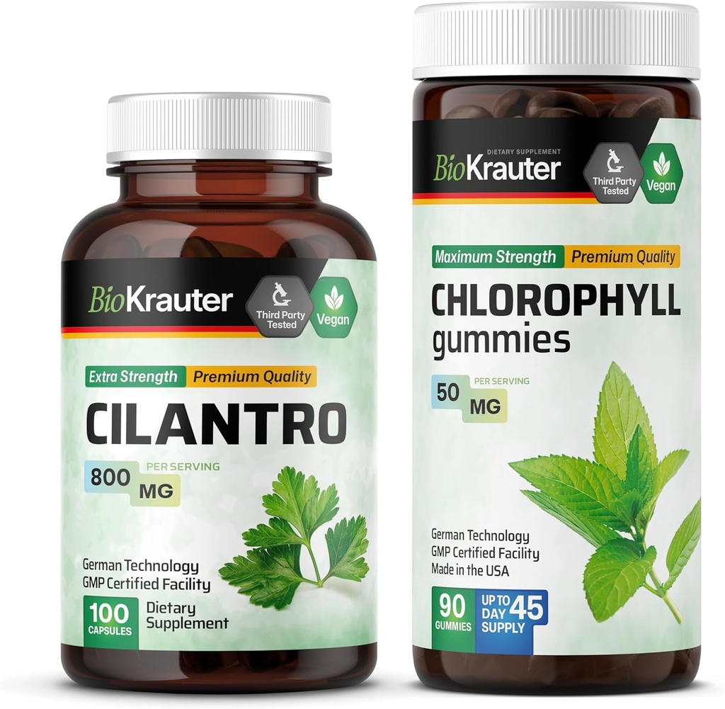 BIO KRAUTER Cilantro 100 Capsules & Chlorophyll 90 Gummies