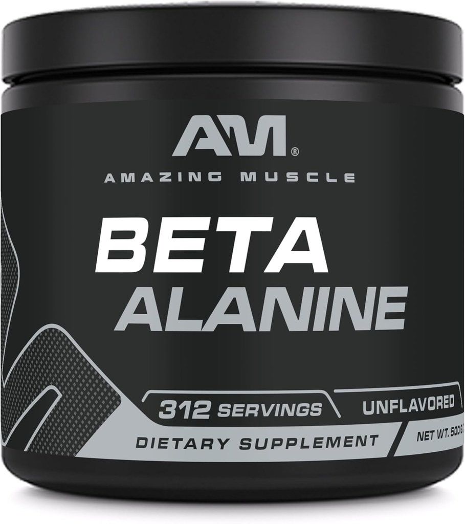Amazing Muscle Beta-Alanine Powder Supplement, 1600 Mg Exclusivité 500 G (1,1 LB) Exclusivité 312 Serviettes Exclusives