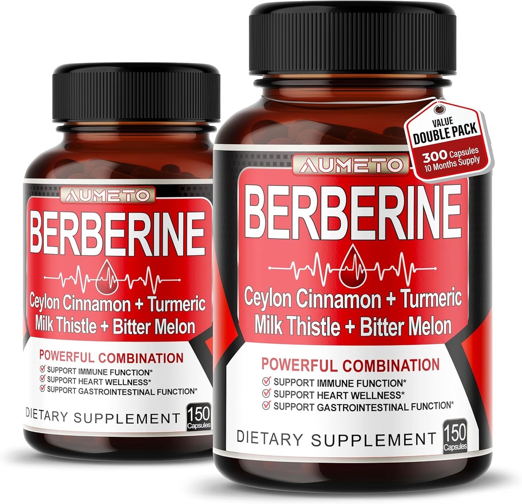 Supplément berbère - Enhanced with Ceylan Cinnamon, Turmeric, Lait Thistle, Bitter Melon for Digestion, Immunity & Weight Managament Support (150 comte (paquet de 2))